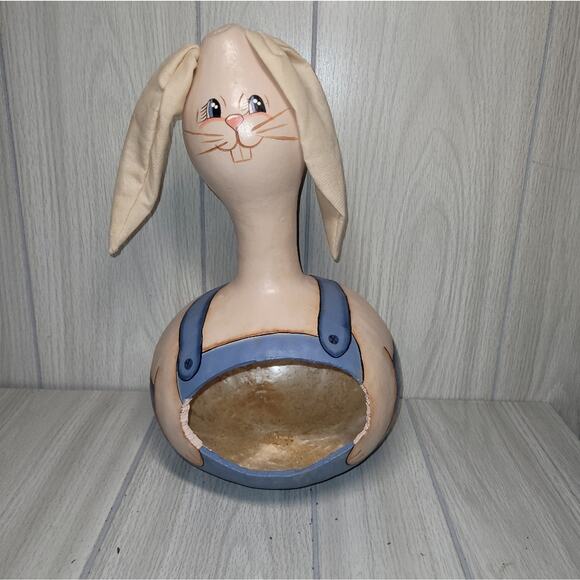 Vintage Gord Rabbit Easter Basket Handmade Handpaited Farmhouse - Picture 10 of 10